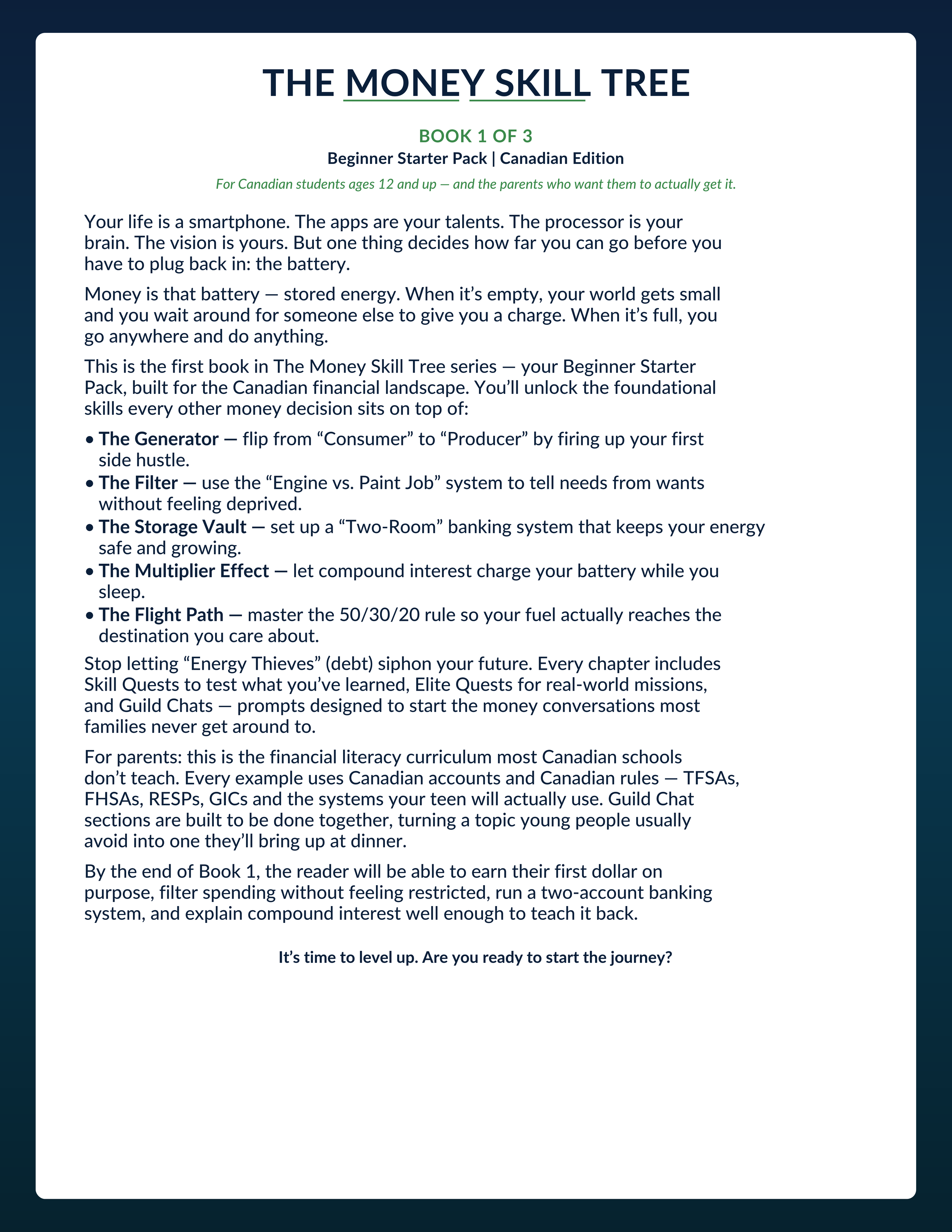 The Money Starter Pack – Canadian Edition (Book 1)